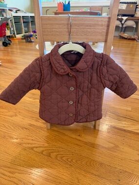 Quincy Mae Quilted Button-Up Jacket - Brown